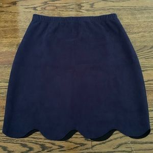Navy blue, suede mini skirt